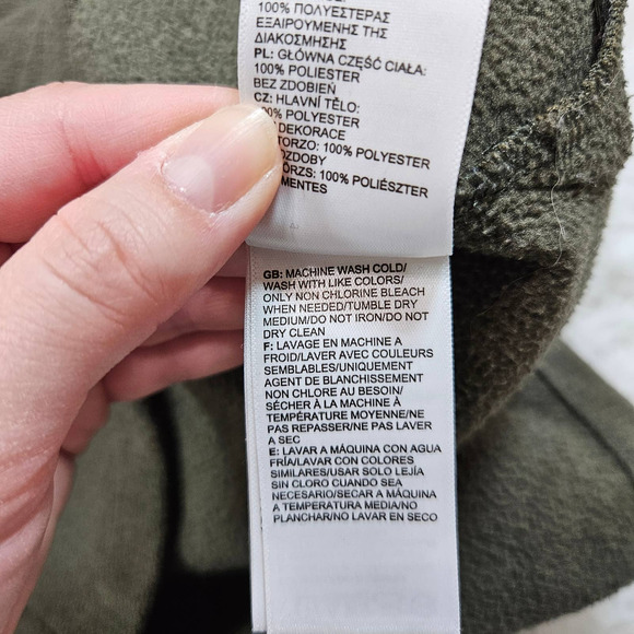 The North Face Womens Olive Green Snap Button Knit Stitch Hoodie Sweatshirt Sz S - Picture 9 of 12